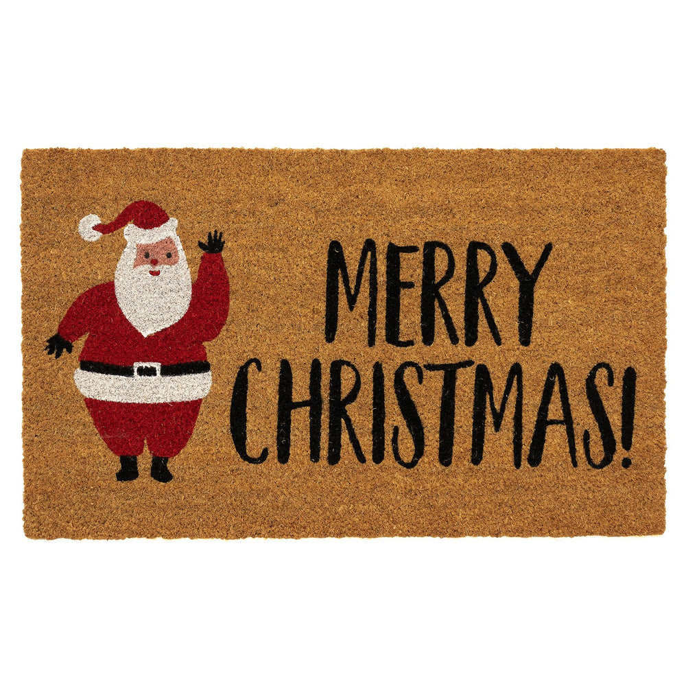 Trans Ocean Liora Manne Merry Christmas Santa Outdoor Mat - Festive 1'6" X 2'6" Coir Decor For Your Home Natural Coir Ntr12251412