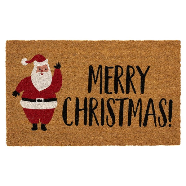 Trans Ocean Liora Manne Merry Christmas Santa Outdoor Mat - Festive 1'6" X 2'6" Coir Decor For Your Home Natural Coir Ntr12251412