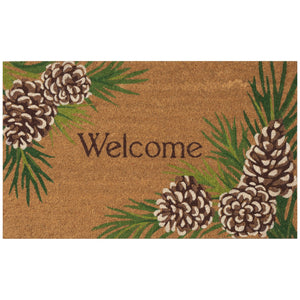 Trans Ocean Liora Manne Natura Pinecone Border Outdoor Mat - Charming Botanical Welcome For Your Home Entrance Natural Coir Ntr12253012