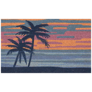 Trans Ocean Liora Manne Natura Sunset Outdoor Mat - Vibrant Twilight Scene With Tropical Trees For Your Space Multi Coir Ntr23254544