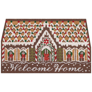 Trans Ocean Liora Manne Gingerbread House Welcome Mat – Festive Chocolate Coir For Cheerful Holiday Entryways Brown Coir Ntrf2254319
