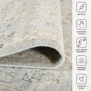 Amer Rugs Nuit Elegant Hand-knotted Area Rug In Premium New Zealand Wool For Timeless Home Décor Style Ice Blue Wool Nui1340912