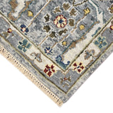 AMER Rugs Nuit Arabe  NUI-74 Hand-Knotted Handmade Raw Handspun Wool Transitional Bordered Rug Deep Silver 10' x 14'