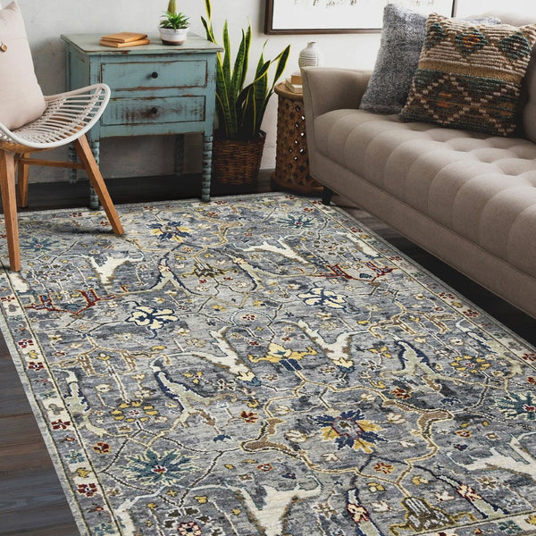 Amer Rugs Nuit Elegant Hand-knotted Area Rug In Premium New Zealand Wool For Timeless Home Décor Style Deep Silver Wool Nui740912
