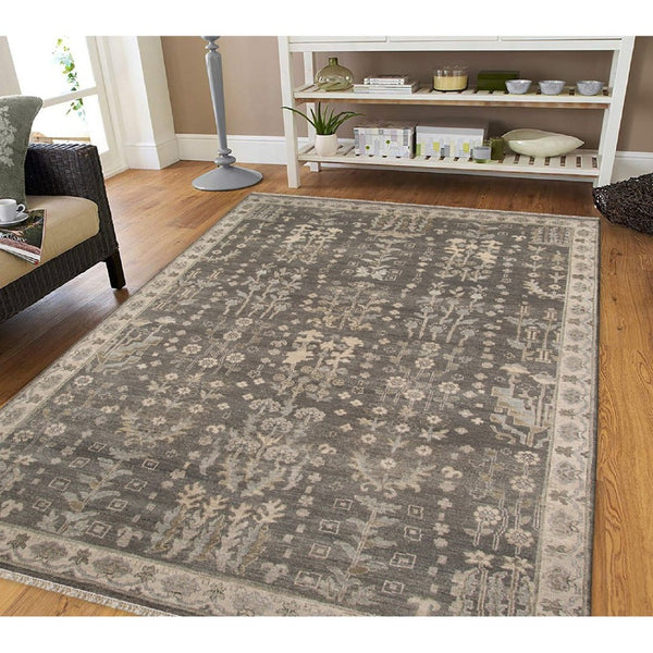 Amer Rugs Nuit Elegant Hand-knotted Area Rug In Premium New Zealand Wool For Timeless Home Décor Style Santas Gray Wool Nui20203