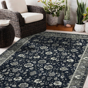 Amer Rugs Nuit Elegant Hand-knotted Area Rug In Premium New Zealand Wool For Timeless Home Décor Style Blue Sapphire Wool Nui200203