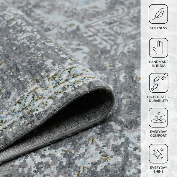 Amer Rugs Nuit Elegant Hand-knotted Area Rug In Premium New Zealand Wool For Timeless Home Décor Style Silver Sand Wool Nui220912