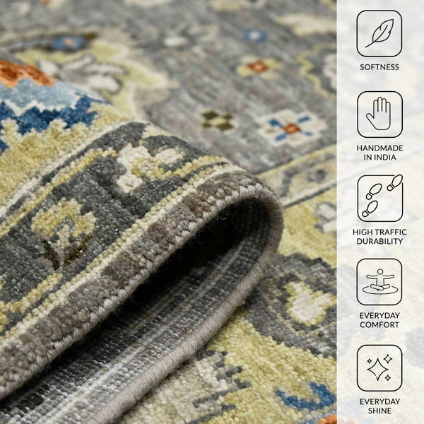 Amer Rugs Nuit Elegant Hand-knotted Area Rug In Premium New Zealand Wool For Timeless Home Décor Style Warm Taupe,Mellow Wool Nui460810