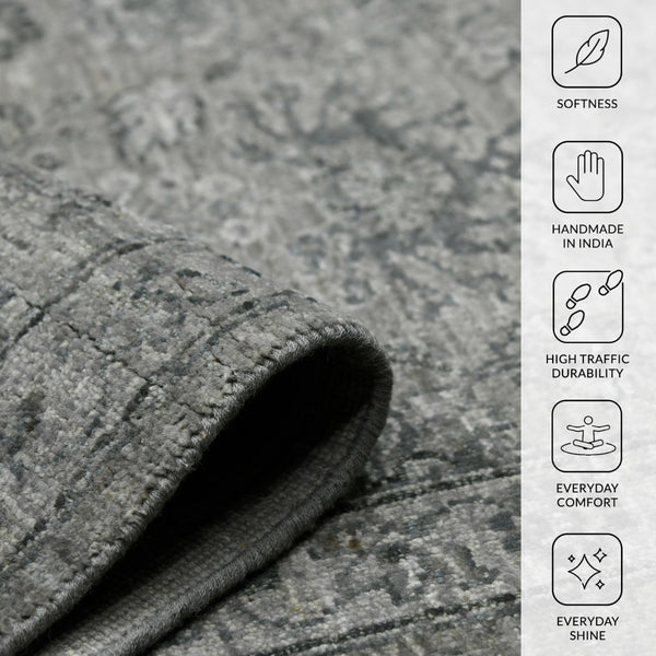 Amer Rugs Nuit Elegant Hand-knotted Area Rug In Premium New Zealand Wool For Timeless Home Décor Style Linen Wool Nui50203