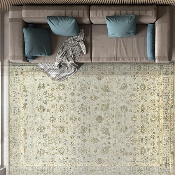 Amer Rugs Nuit Elegant Hand-knotted Area Rug In Premium New Zealand Wool For Timeless Home Décor Style Ice Blue Wool Nui60912