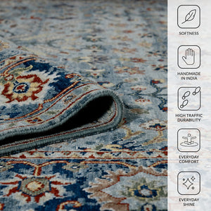 Amer Rugs Nuit Elegant Hand-knotted Area Rug In Premium New Zealand Wool For Timeless Home Décor Style Carolina,Indigo Wool Nui600203