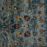 AMER Rugs Nuit Arabe Urie NUI-60 Hand-Knotted Handmade Raw Handspun Wool Transitional Bordered Rug Carolina Blue 10' x 14'