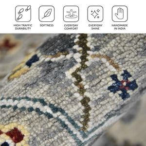 Amer Rugs Nuit Elegant Hand-knotted Area Rug In Premium New Zealand Wool For Timeless Home Décor Style Deep Silver Wool Nui740912