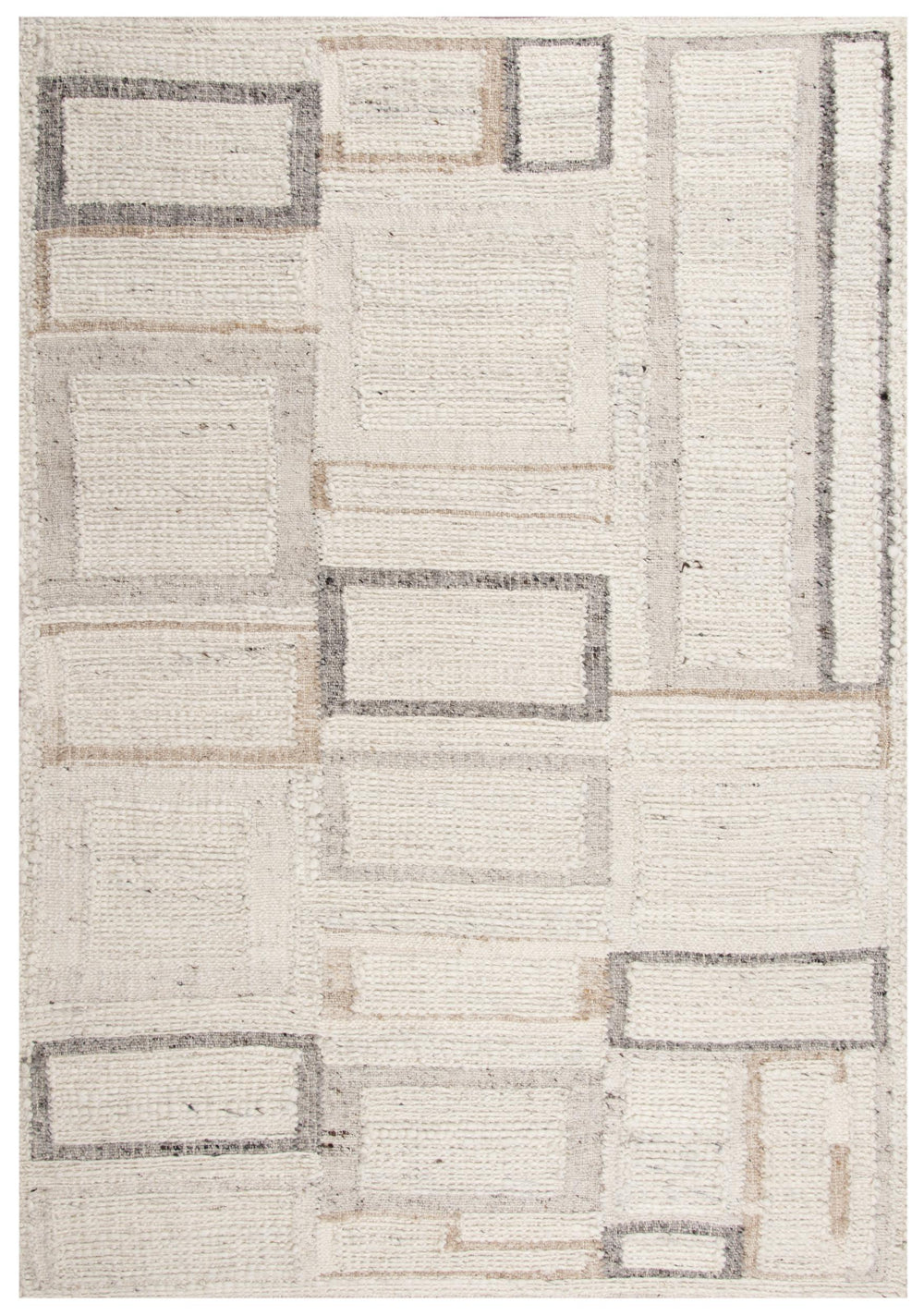 Rizzy Nova NVA944 Hand Woven  Hand Spun Wool/Cotton Rug Ivory/Multi 9' x 12'