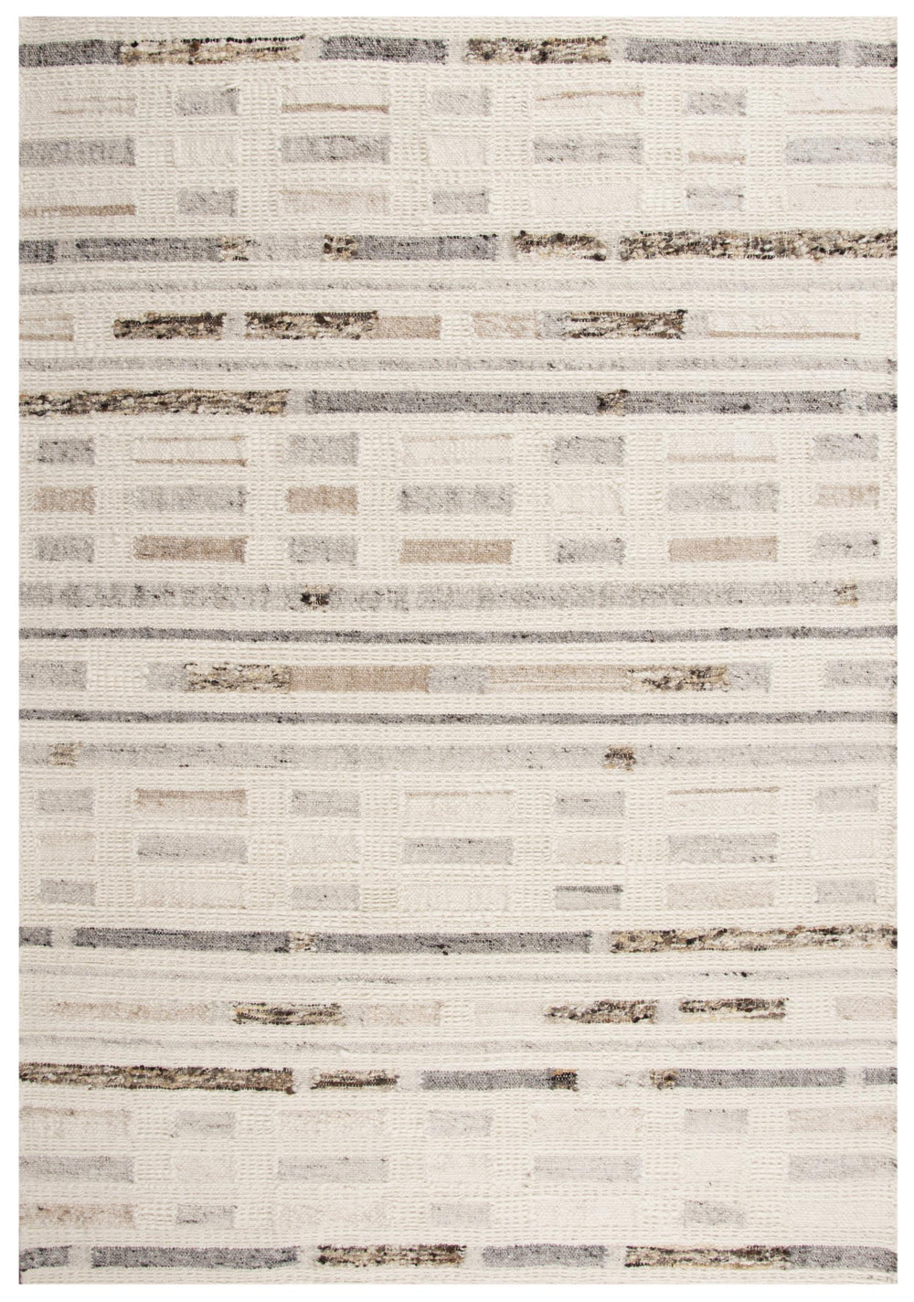 Rizzy Nova NVA945 Hand Woven  Hand Spun Wool/Cotton Rug Silver/Ivory 9' x 12'