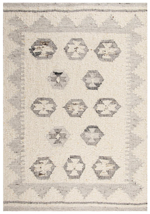 Rizzy Nova NVA950 Hand Woven  Hand Spun Wool/Cotton Rug Silver/Ivory 9' x 12'