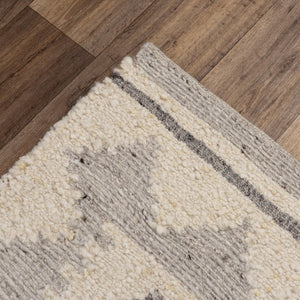 Rizzy Nova NVA950 Hand Woven  Hand Spun Wool/Cotton Rug Silver/Ivory 9' x 12'