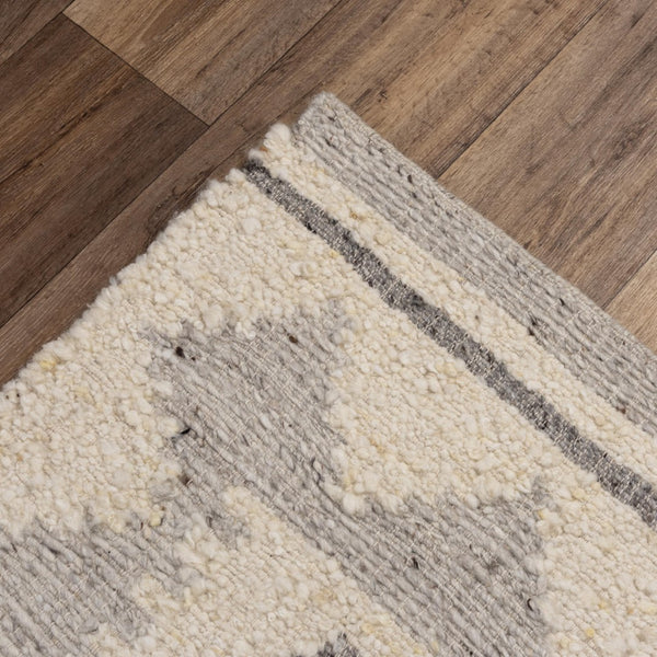 Rizzy Nova NVA950 Hand Woven  Hand Spun Wool/Cotton Rug Silver/Ivory 9' x 12'