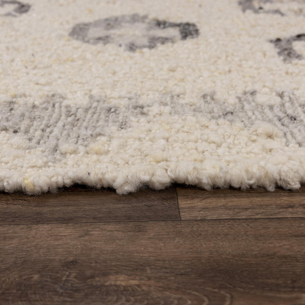 Rizzy Nova NVA950 Hand Woven  Hand Spun Wool/Cotton Rug Silver/Ivory 9' x 12'