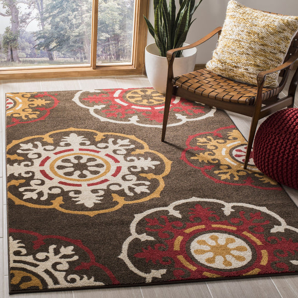 Safavieh Newbury Exquisite Turkish Area Rug - Elegant Medallion Design For Timeless Home Decor Appeal Brown ,Red Polypropylene Nwb8699-2540-3