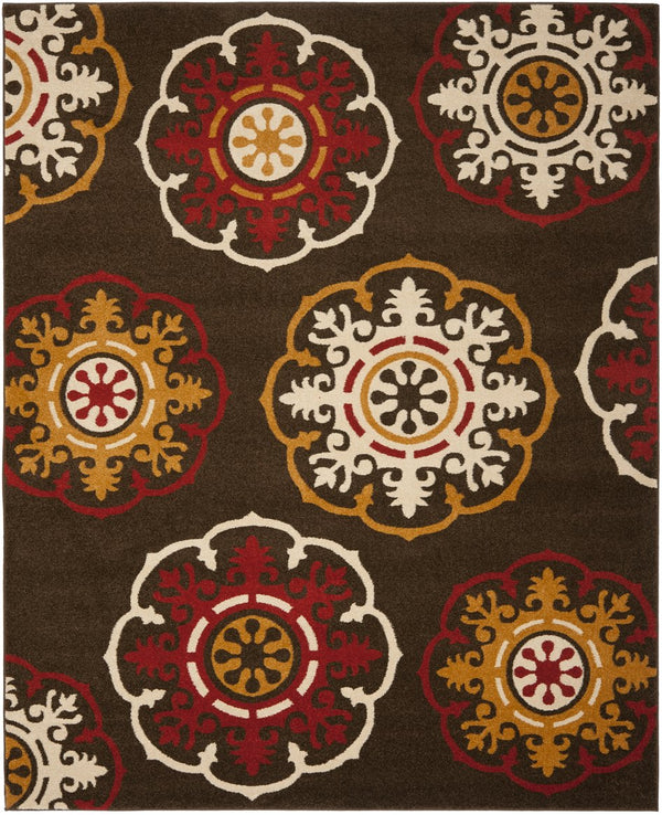 Safavieh Newbury Exquisite Turkish Area Rug - Elegant Medallion Design For Timeless Home Decor Appeal Brown ,Red Polypropylene Nwb8699-2540-3
