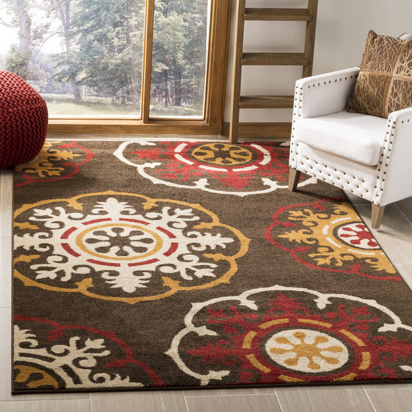 Safavieh Newbury Exquisite Turkish Area Rug - Elegant Medallion Design For Timeless Home Decor Appeal Brown ,Red Polypropylene Nwb8699-2540-3