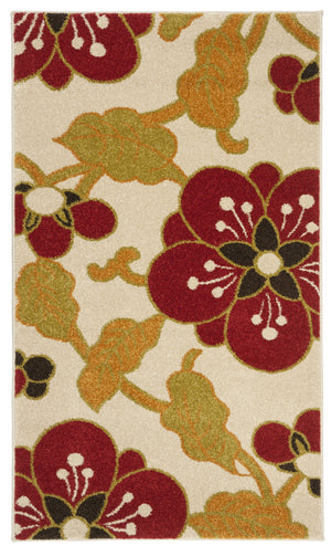 Safavieh Newbury 3' X 5' Ivory Red Floral Area Rug - Elegant Turkish Design, Durable & Stylish For Any Room Ivory ,Red Polypropylene Nwb8702-1240-3