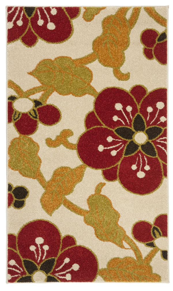 Safavieh Newbury 3' X 5' Ivory Red Floral Area Rug - Elegant Turkish Design, Durable & Stylish For Any Room Ivory ,Red Polypropylene Nwb8702-1240-3