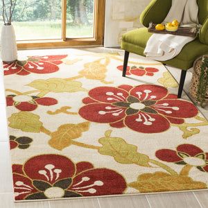Safavieh Newbury 3' X 5' Ivory Red Floral Area Rug - Elegant Turkish Design, Durable & Stylish For Any Room Ivory ,Red Polypropylene Nwb8702-1240-3