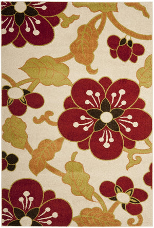 Safavieh Newbury 3' X 5' Ivory Red Floral Area Rug - Elegant Turkish Design, Durable & Stylish For Any Room Ivory ,Red Polypropylene Nwb8702-1240-3