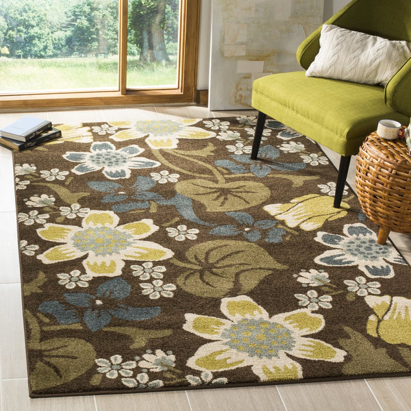Safavieh Newbury 3' X 5' Brown And Blue Floral Area Rug – Elegant, Durable, And Perfect For Any Room Decor Brown ,Blue Polypropylene Nwb8706-2521-3