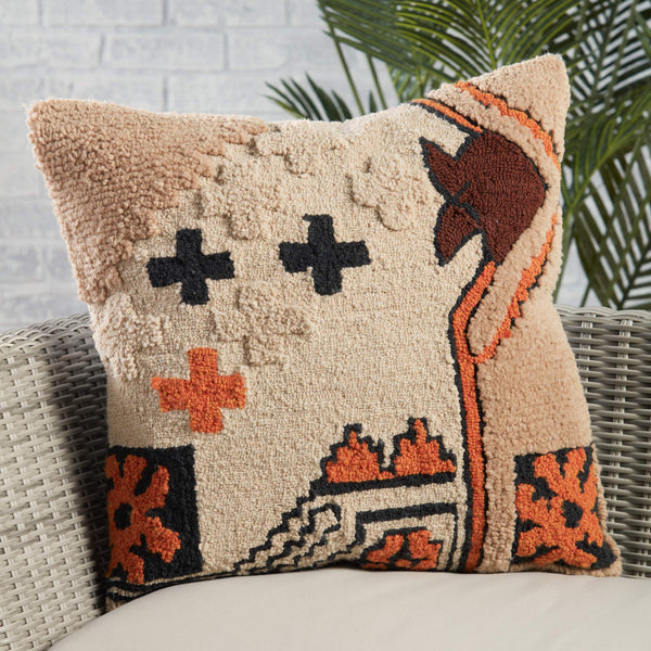 Jaipur Living Jaipur Living Boucle Tribal Pillow Cover Earthy Nomadic Accent for Boho Interiors PLC102442
