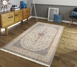 Pasargad Home Azerbaijan Collection Hand-knotted Silk & Wool Area Rug For Sophisticated Decor   029597