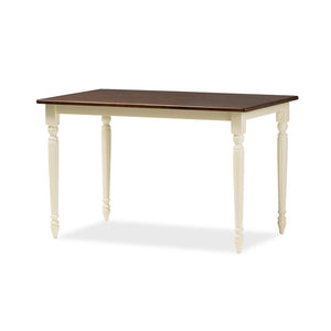 Baxton Studio Baxton Studio Napoleon 5-Piece French Country Dining Set with Buttermilk & Cherry Wood Finish Napoleon-Cherry/Buttermilk 5PC Dining Set