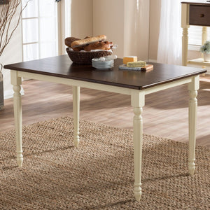 Baxton Studio Baxton Studio Vintage French Country Dining Table in Buttermilk & Cherry – Charming Cottage Style Napoleon-Cherry/Buttermilk-DT
