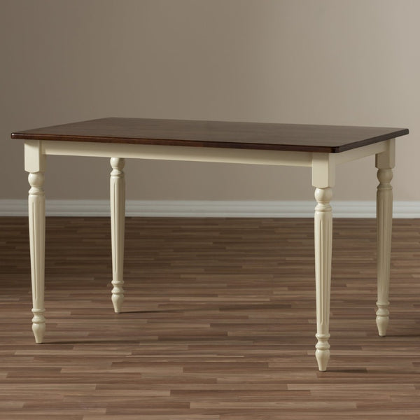 Baxton Studio Baxton Studio Vintage French Country Dining Table in Buttermilk & Cherry – Charming Cottage Style Napoleon-Cherry/Buttermilk-DT