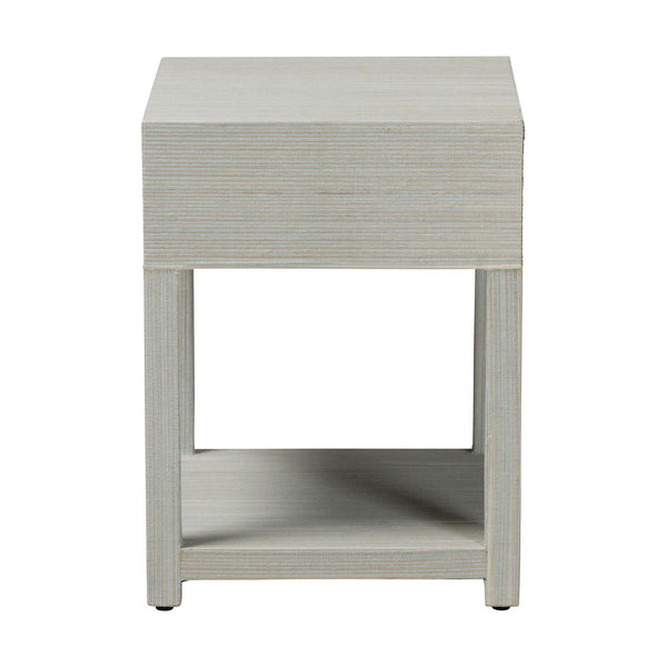 Bali & Pari Nata Handwoven Mendong Grasscloth Nightstand with Drawer and Open Shelf Boho