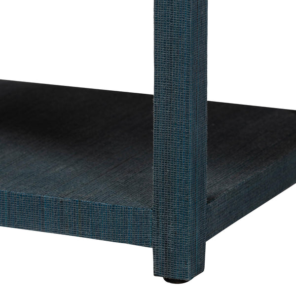 Bali & Pari Nata Handwoven Mendong Grasscloth Nightstand with Drawer and Open Shelf Boho