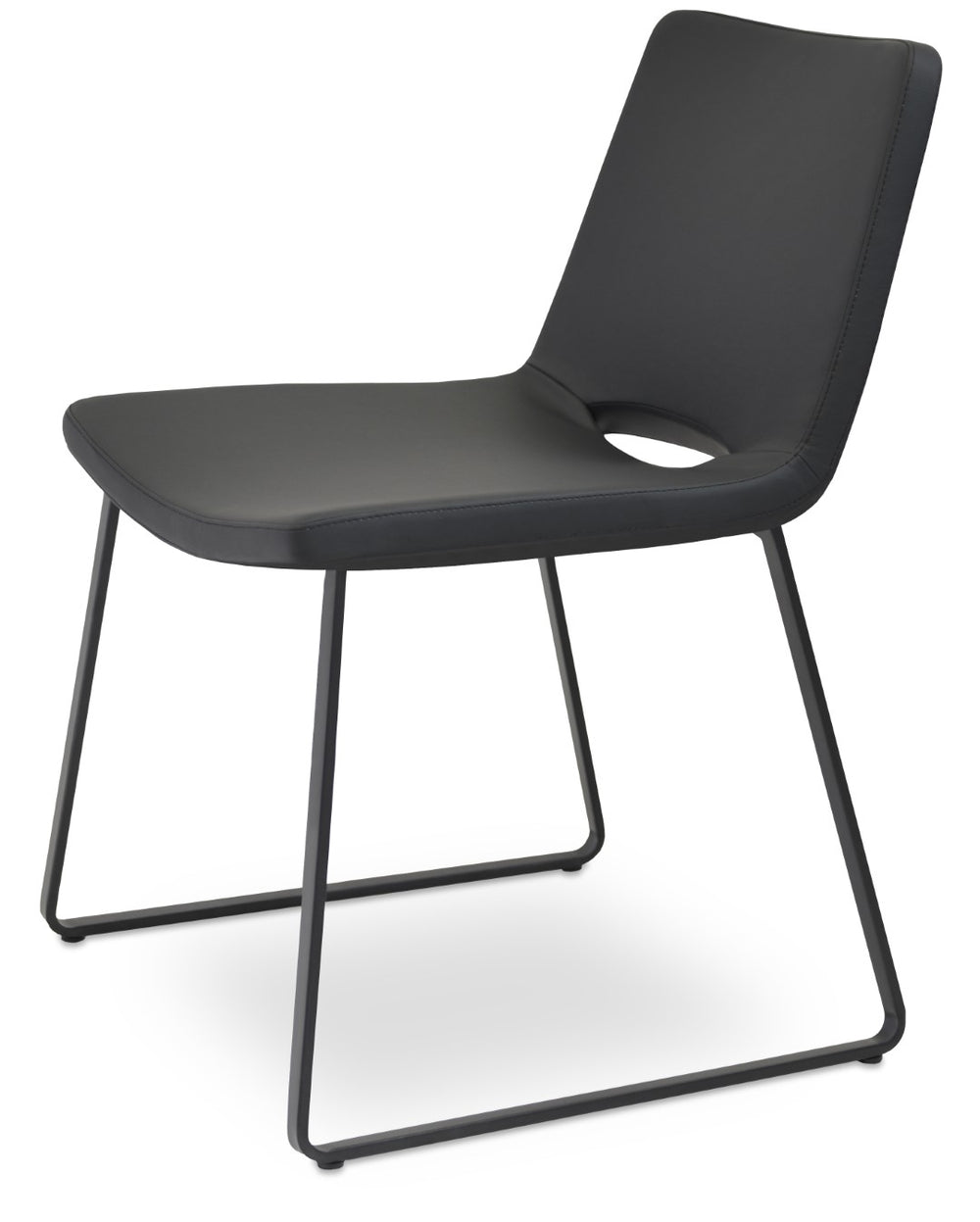 Soho Concept Nevada Arm Sled Chair - Stylish Leatherette Dining Chair With Ergonomic Support And 500 Lb Capacity Black  Soho-concept-dining-chair-04666