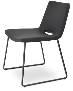Soho Concept Nevada Arm Sled Chair - Stylish Leatherette Dining Chair With Ergonomic Support And 500 Lb Capacity Black  Soho-concept-dining-chair-04666