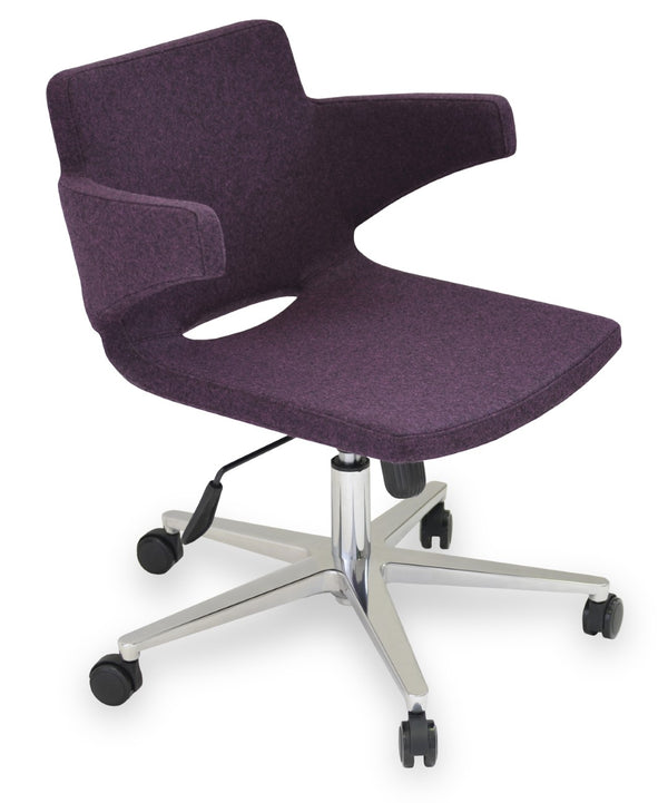 Soho Concept Nevada Arm Office Chair In Deep Maroon - Durable Camira Blazer Fabric With 10-year Guarantee Deep Maroon  Soho-concept-dining-chair-11910