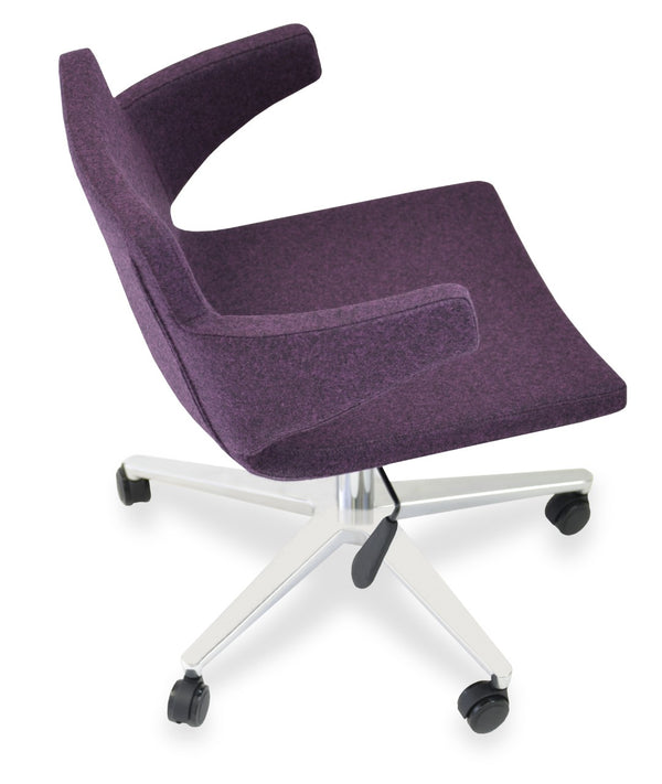 Soho Concept Nevada Arm Office Chair In Deep Maroon - Durable Camira Blazer Fabric With 10-year Guarantee Deep Maroon  Soho-concept-dining-chair-11911