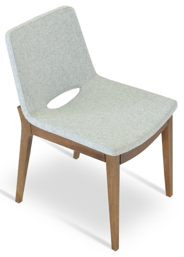 Soho Concept Nevada Wood Chair - Stylish Solid Beech Design With Premium Fabrics & 10-year Guarantee, 350 Lbs Capacity Walnut,Silver  Soho-concept-dining-chair-04659