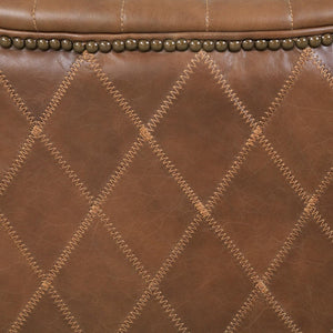 Pasargad Harrison Wing Chair - Luxurious Top Grain Leather Upholstered Comfort In Elegant Brown Brown Leather Chair-018-1