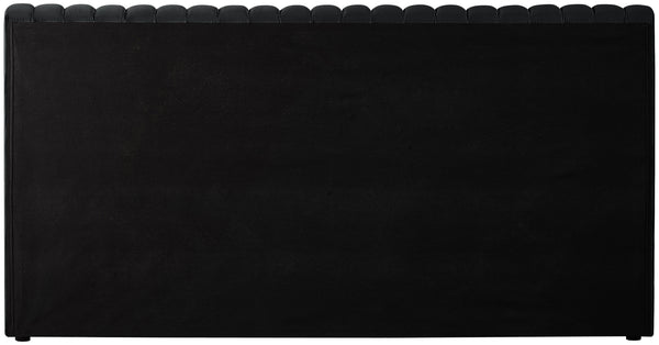 Nico Black Velvet King Bed NicoBlack-K Meridian Furniture