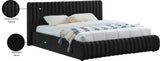 Nico Black Velvet Queen Bed NicoBlack-Q Meridian Furniture