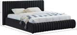 Nico Black Velvet Queen Bed NicoBlack-Q Meridian Furniture