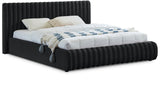 Nico Black Velvet Queen Bed NicoBlack-Q Meridian Furniture