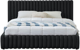 Nico Black Velvet Queen Bed NicoBlack-Q Meridian Furniture