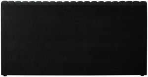 Nico Black Velvet Queen Bed NicoBlack-Q Meridian Furniture